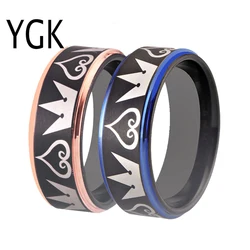 Kingdom Hearts Jewelry Gift Tungsten Rings for Men Engagement Ring For Women Wedding Band Ring Cosplay Jewelry Party Rings