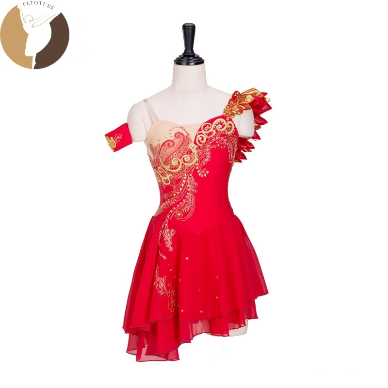 

FLTOTURE AT1304 Professional Ballet Skirt Dance Costumes Red Short Skirt Diana Acteon Dance Wear Cupid Ballet Costumes Skirt