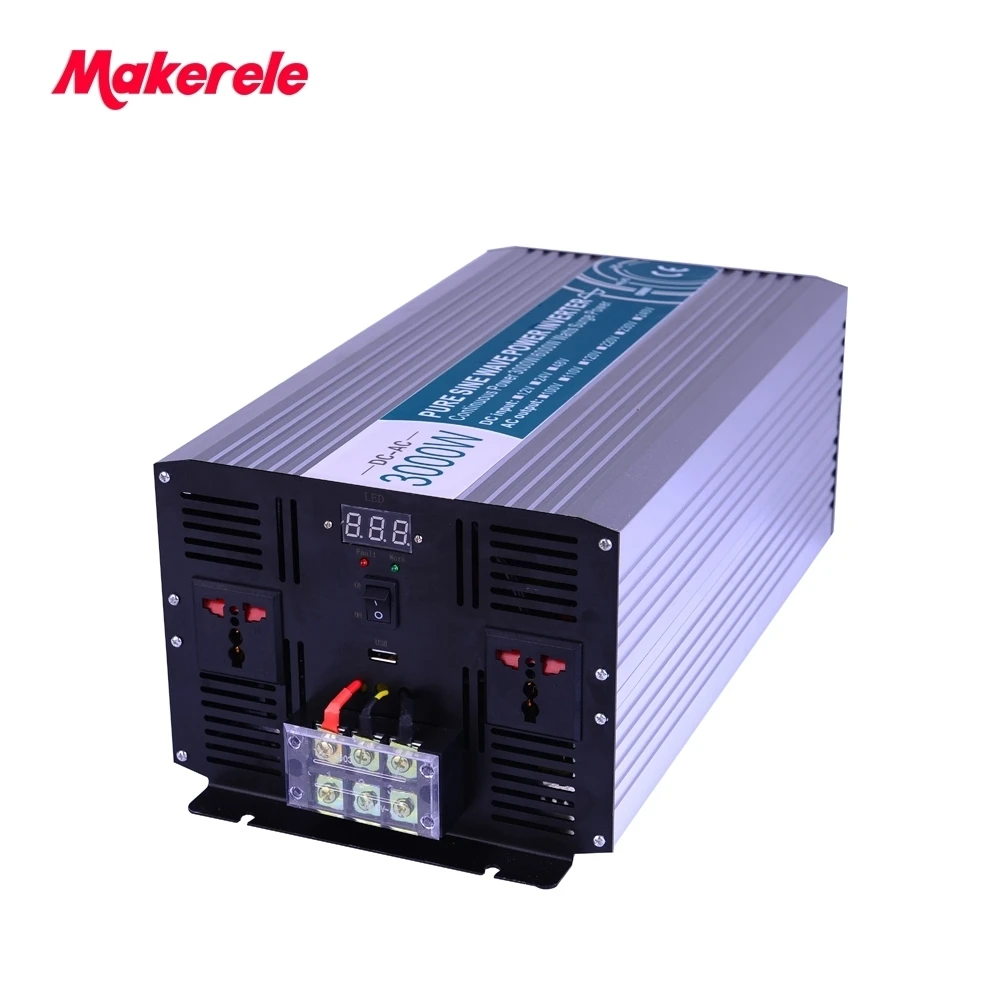 Pure Sine Wave power inverter 12v 220v 3000w high quality off-grid converter 3000watt solar inverter Power Frequency MKP3000-122