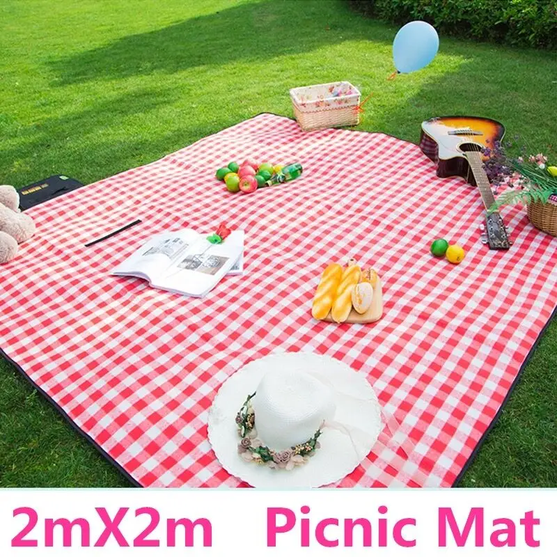 4-5 Person Waterprof Suede Camping Mats Outdoor Beach Picnic Baby Climb Plaid Camping Mats Folding Moistureproo Baby Mats images - 6