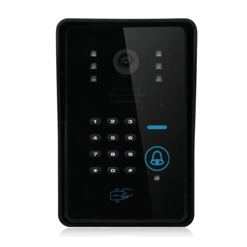 Sysd 7 Inch Monitor Video Deur Telefoon Intercom Deurbel Touch Knop Met Rfid Kaart/Wachtwoord/Remote Unlock Regendichte Camera