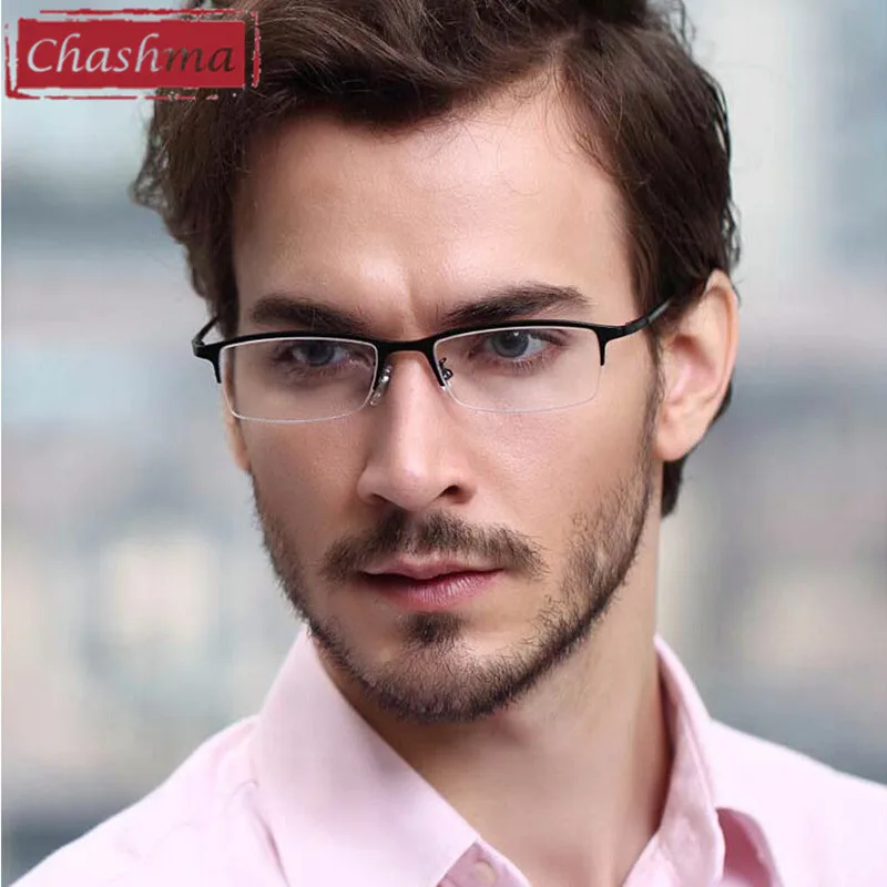 

Chashma Titanium Eyeglass Ultra Light Weight Frames Optical Frame Glasses for Men Half Rim Eyeglasses