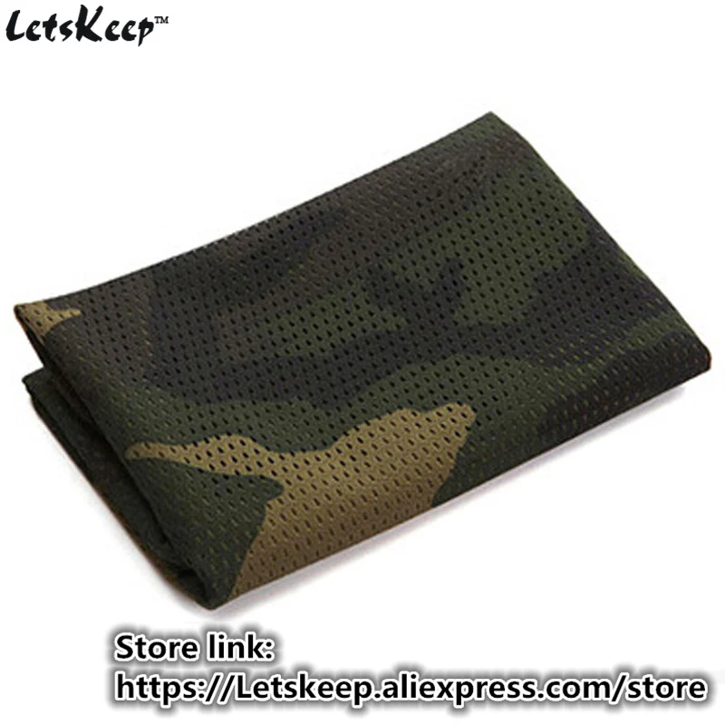 LetsKeep New Mesh head Camo scarf men camouflage long scarves for men women Military shemagh tactical scarf printed, MP009