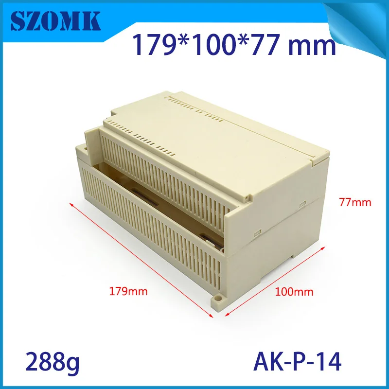 10Pcs/lot din rail PLCC plastic enclosures 179*100*77mm  abs plastic din rails housing for pcb design