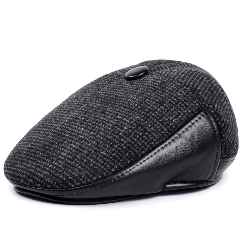 New fashion men\'s berets thick warmth ear berets autumn and winter berets dad cap