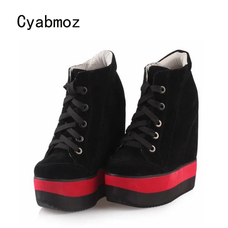 

Cyabmoz Sexy Platform High heels Thick Bottom Women Shoes Woman Height Increasing Ladies Shoes Zapatos Mujer Tenis Feminino