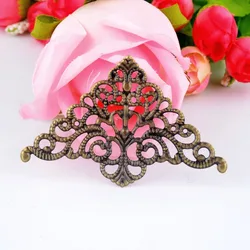 Retail 5Pcs Bronze Tone Filigree Wraps Connectors Metal Crafts Gift Decoration DIY Findings 4.8x7.5cm F0378