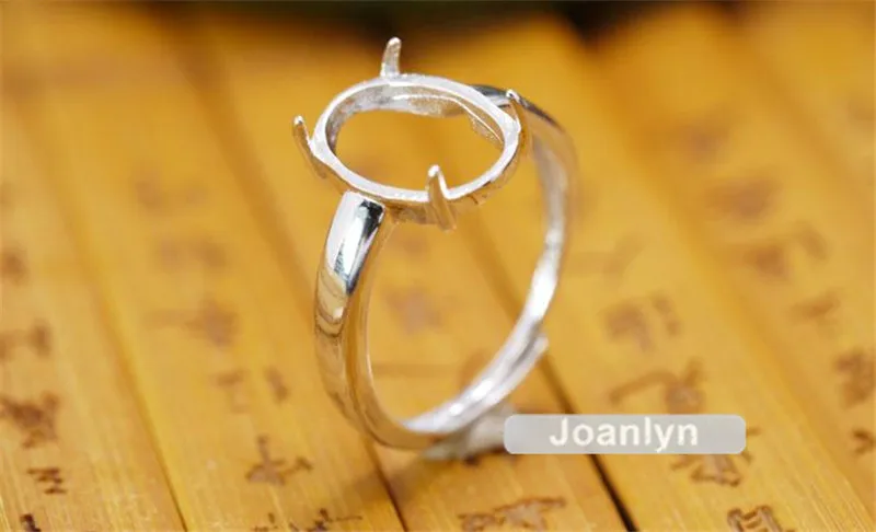 Joanlys-Bague Vierge Ovale en Argent 925, Base de Bague Réglable, 6x7mm, 7x9mm, 9x11mm, 10x12mm, 12x16mm, 13x18mm, JZ006