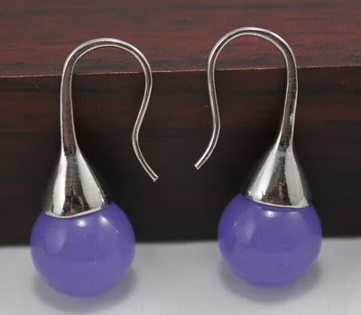 12mm purple stone hook earrings 5.29