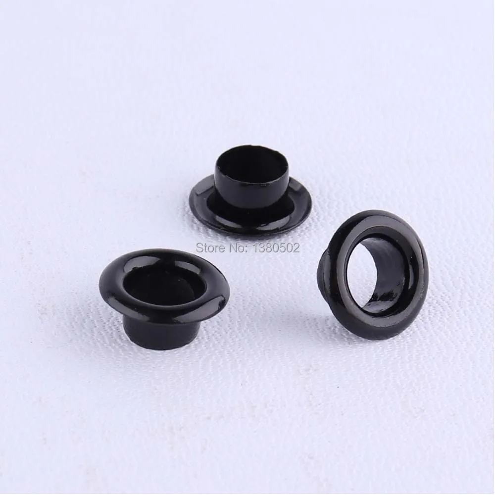 100pcs/lot 10mm outer black color round shape with washer Eyelets round shape garment accessories