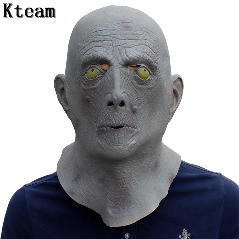 Full Face Cosplay Scary Alien Mask Bald Old Man Ghost Latex Mask Horror Masquerade Adult horror Movie Mask Halloween Props Toys