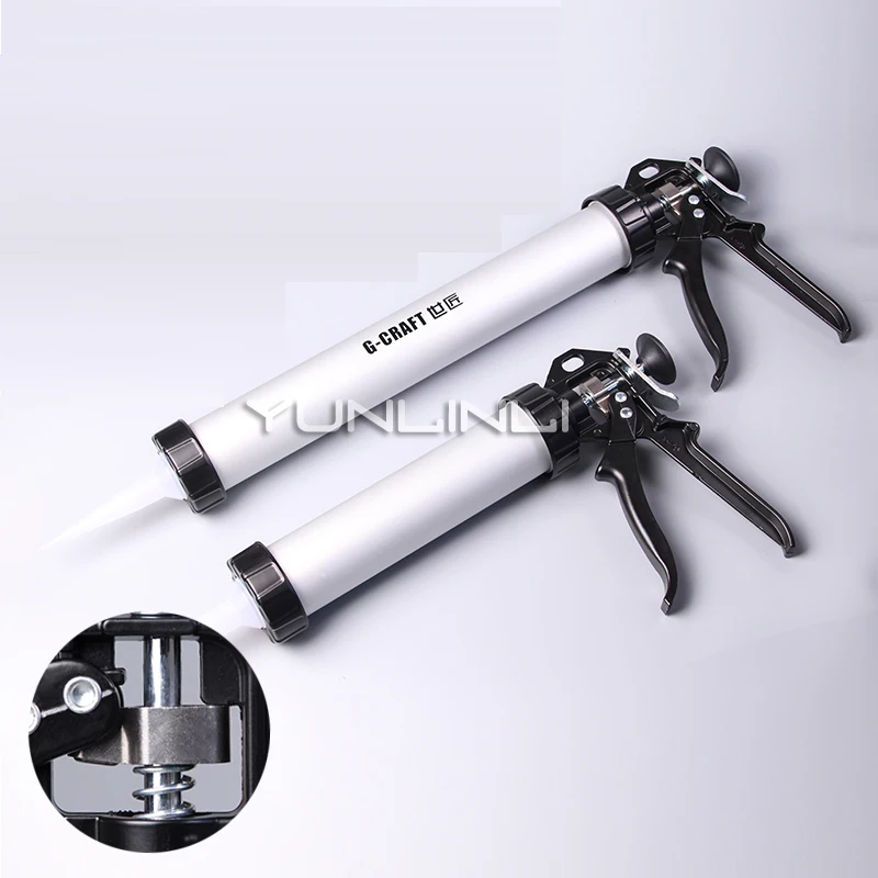 Pistolet à colle de verre en Silicone pour saucisses, outil de calfeutrage C2051203, 300ml, boîtier manuel en aluminium