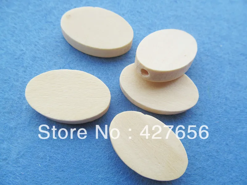 20pcs 16.50mmx25.70mm unfinished oval natural wood spacer beads W0003