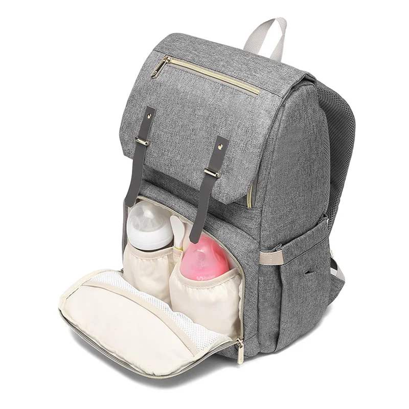 Diaper Bag USB Baby Nappy Bag Mummy Daddy Backpack Large Capacity Waterproof Casual Laptop Bag Rechargeable Holder for Bottle