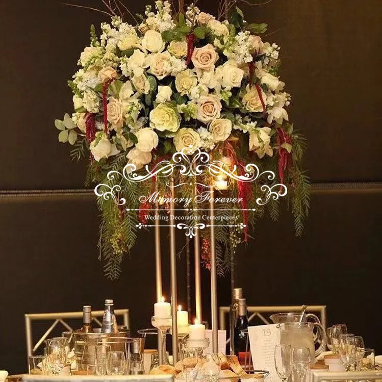 

10PCS Wedding Table Tower Gold Columns Flower Stand Pillar New Style Flower Vase Centerpiece Decorations Event Party Decor