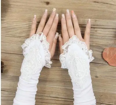 Sunscreen Sleeve Ice Sleeve Summer Thin Women Drive Lace Cotton Arm Set UV Protection Sleeve Gloves Lengthen