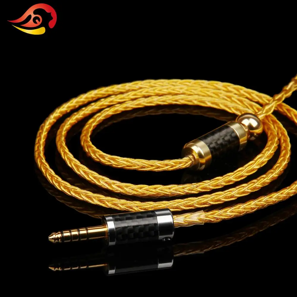 QYFANG 1.2m 8 Core Pure Gold Plated Earphone Upgrade Cable Wire 3.5/4.4mm Plug MMCX/0.78 Pin Audio Connector For SE846 W4R UM3X