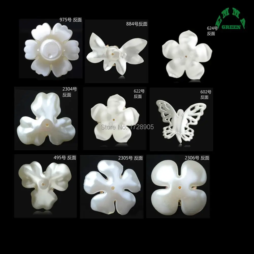 Bouquet Cluster Pearls  White Pearl Petal Flower Buttons 10pcs Flat Back Crystal Buttons Embellishments for DIY Hair Accessories