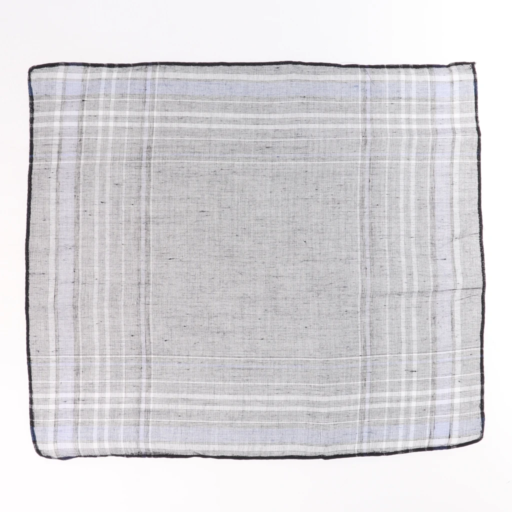 12 Packs Men‘s Fashion Plaid Cotton Handkerchiefs Decorative Suits Hanky Vintage Plaid Handkerchiefs