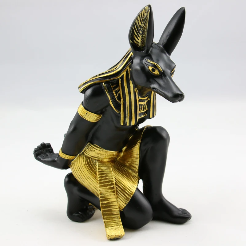 Creative Ancient Egyptian God Anubis Figurine Bottle Rest Ornamental Resin Pyramid Mummy Barware Handicraft Decor Accessories