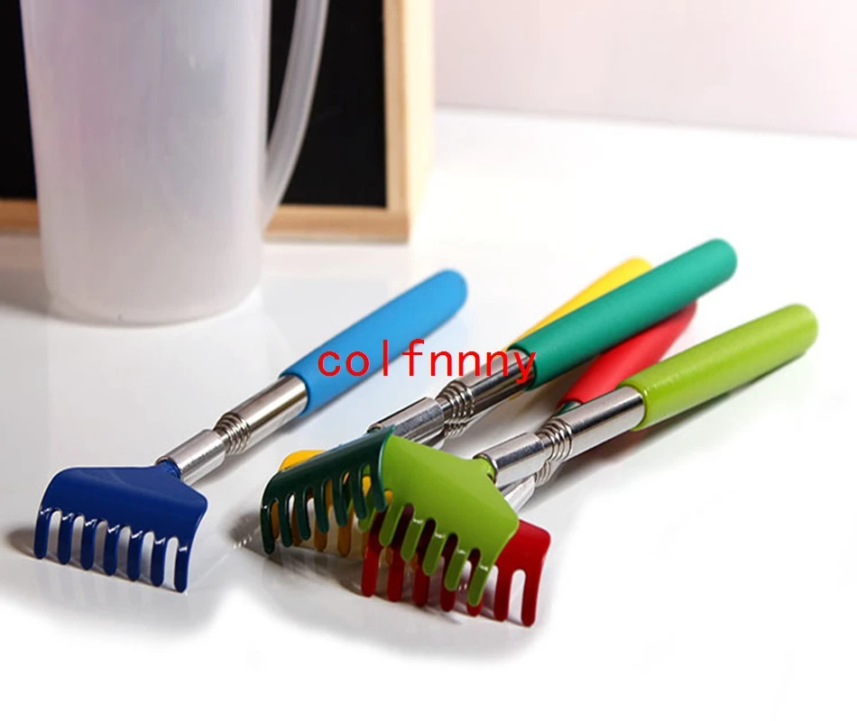 600pc/lot Itch Aid Scratch Tool With Soft Grip Stainless Steel Back Scratcher Telescopic Portable Adjustable Size Extend To 68cm