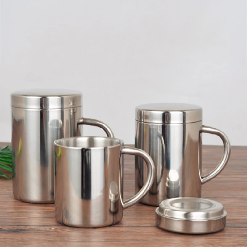 Double Wall Stainless Steel Coffee Mug Portable Cup Travel Tumbler Coffee Jug Milk Tea Cups Double Office Water Mugs