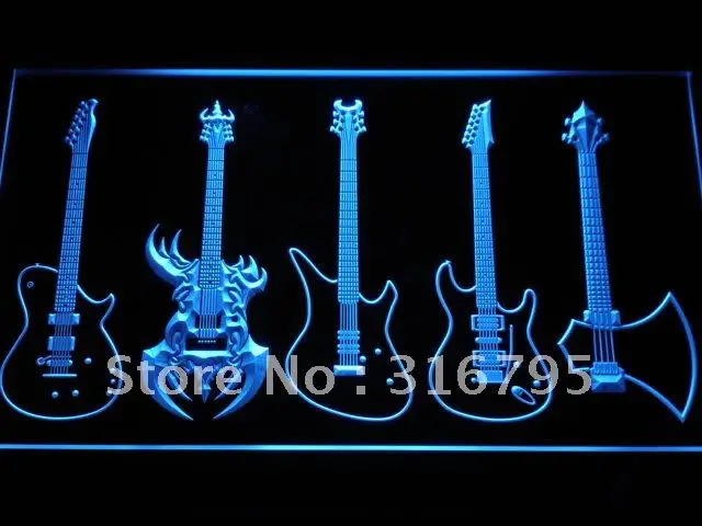 c103 Guitar Weapons Band Music LED Neon Light Signs with On/Off Switch 20+ Colors 5 Sizes to choose