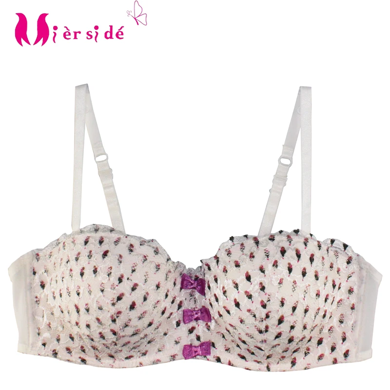 

Mierside ZZ38 Bra Floral Printing With Bow Tie Underwire Bralette Comfortable Everyday Wear Sexy Underwear 34-38B/C Sup