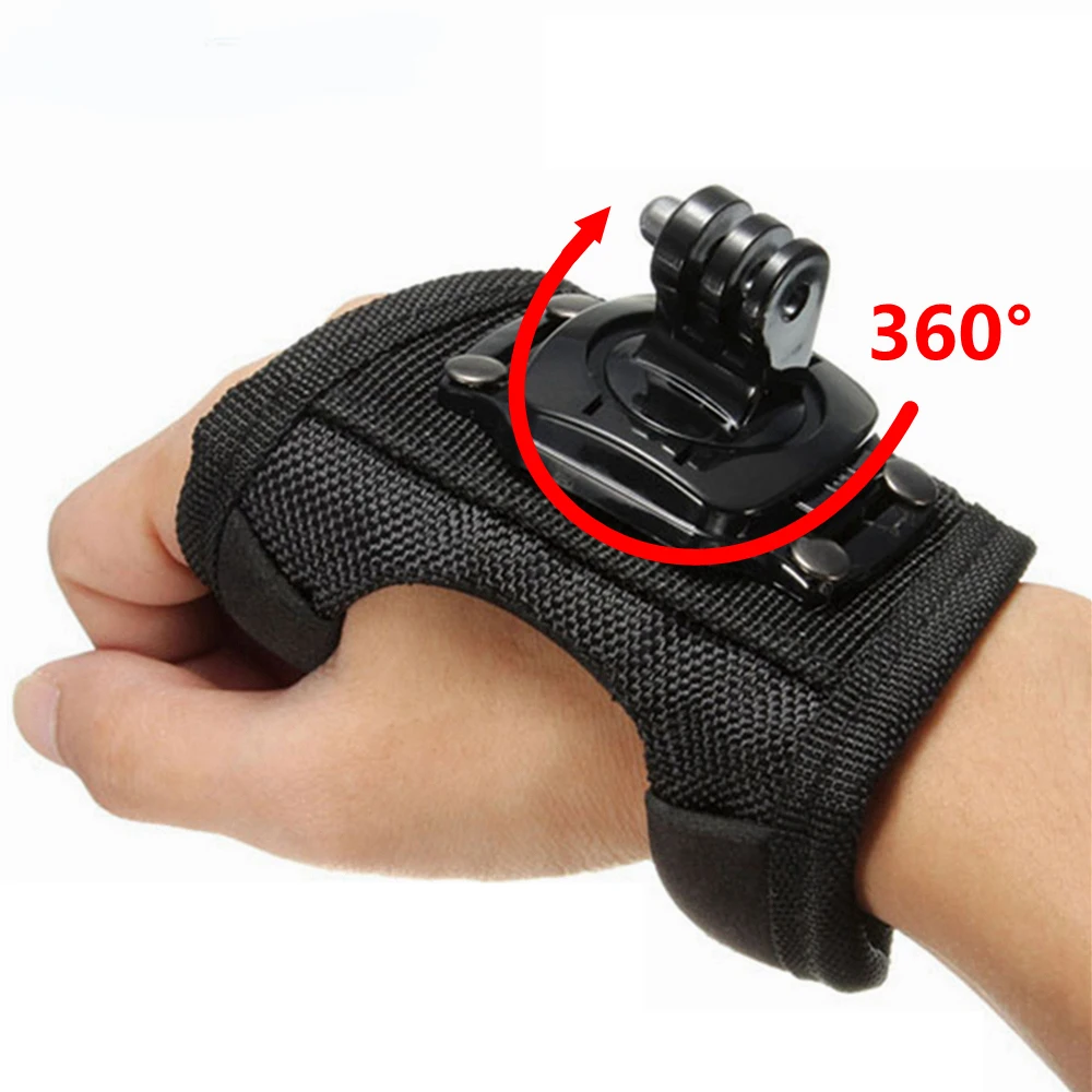 

360 Degrees Wrist Band Arm Strap Belt Tripod Mount for GoPro Hero 10 10/9/8/7/6 Camera Fist Adapter Band for Go Pro Accessories