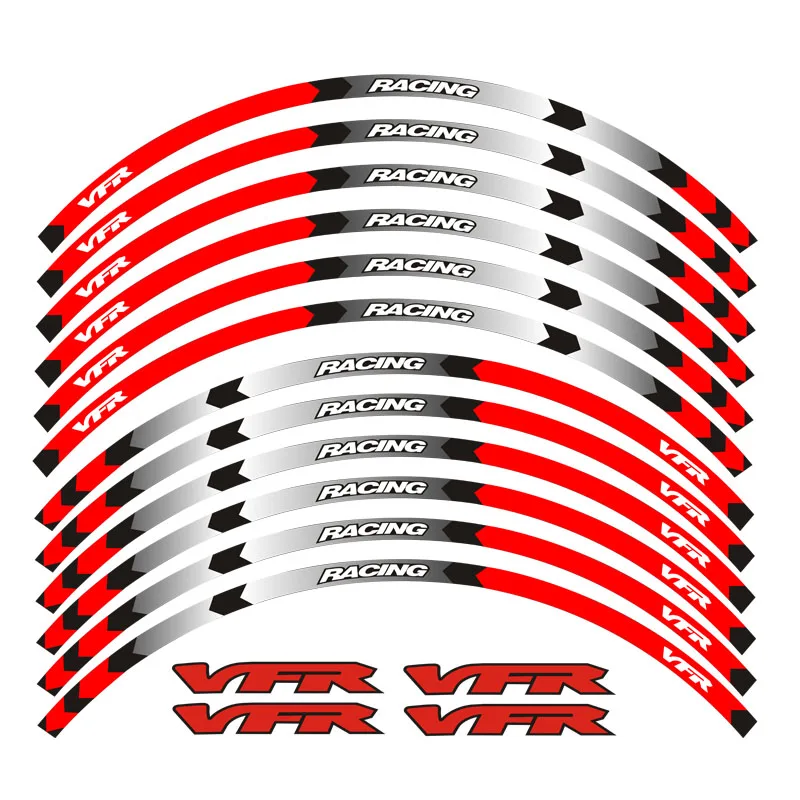 

New high quality 12 Pcs Fit Motorcycle Wheel Sticker stripe Reflective Rim For Honda VFR VFR750 VFR800 VFR1200 VFR1200F