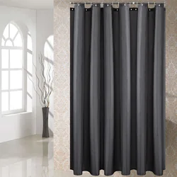 Dark Grey Shower Curtain Solid Color Waterproof Bath Curtains Bathroom For Bathtub Bathing Cover Extra Large Wide 12pcs Hooks