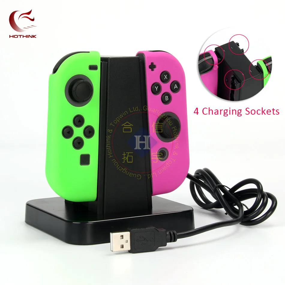 HOTHINK 4 in 1 Square Charger Charging Stand holder For Nintendo Switch Joy-con NS NX Joy con