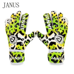 Janus size 3-7 new style kids finger protection soccer gloves professional children leopard soccer football Goalkeeper