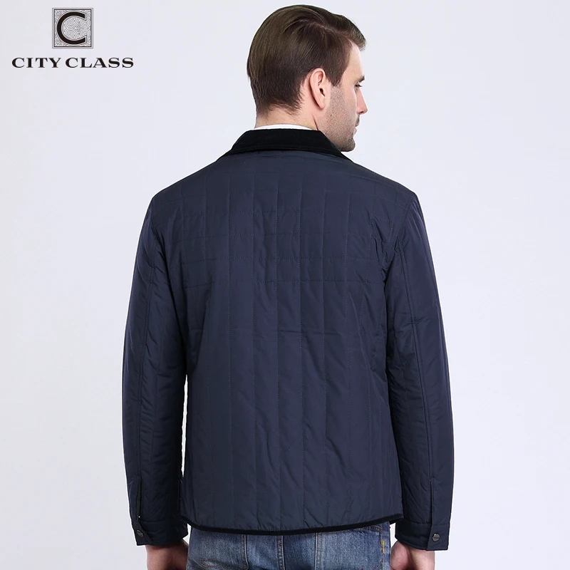 CITY CLASS 2019 New Spring Autumn Man Casual Jacket Business Slim Fit Turn-down Collar Fashion Cotton-padded  3321