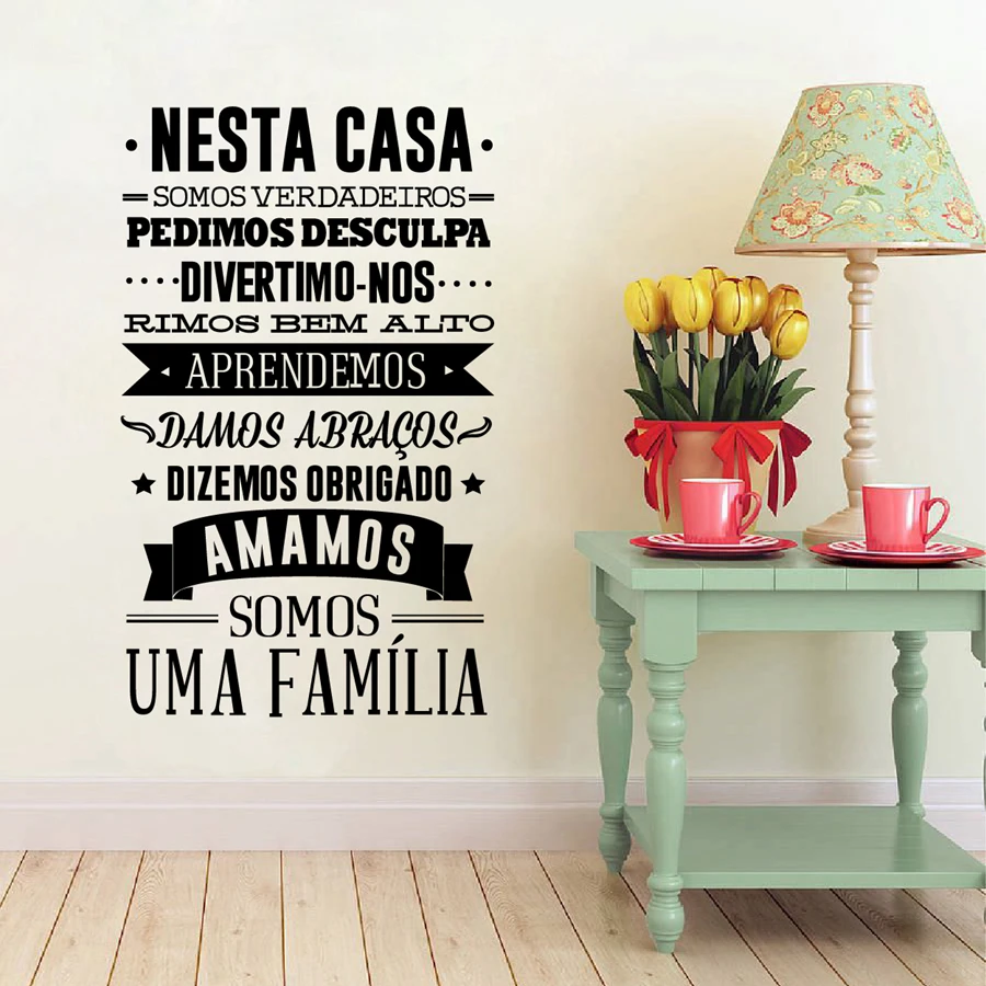 Правила португальского дома, наклейка на стену, украшение для дома, португальская версия, наклейки на стены Джа Casa em Vinil Autocolante