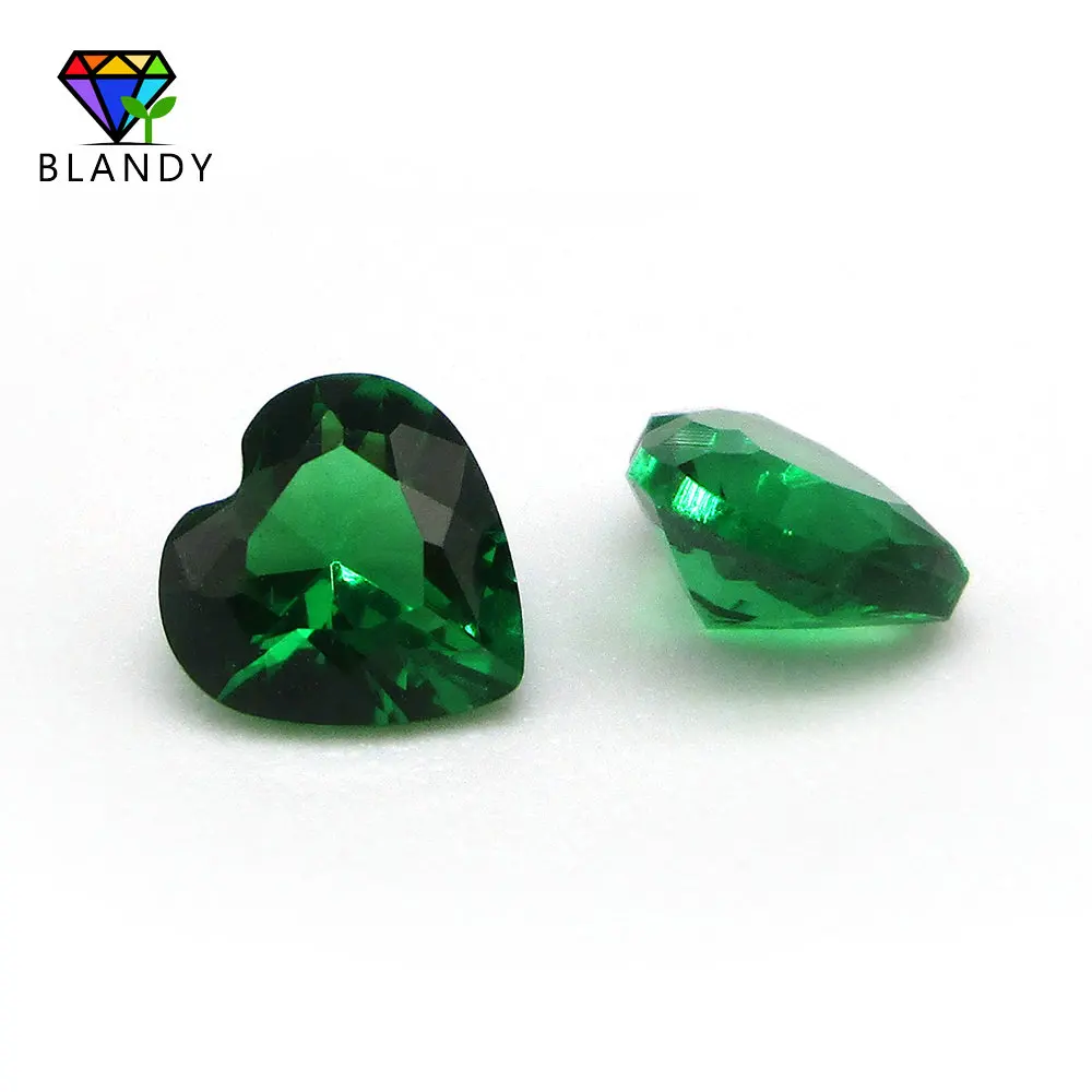 

Free Shipping 3x3~8x8mm Heart Shape Nano Green Stone Wax Casting Green Nano Synthetic Gems For Jewelry