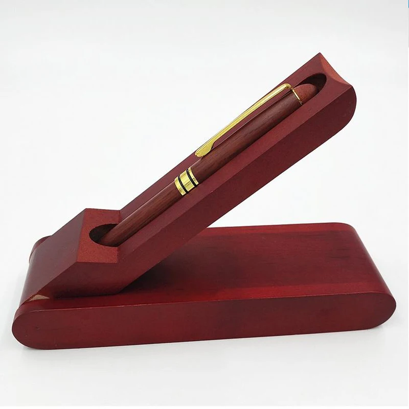 

Luxury Handmade Red Wooden Fountain Pen Stainless Steel 0.5mm Nib Pump Pen Signature Pen for Bussiness and School as Gift