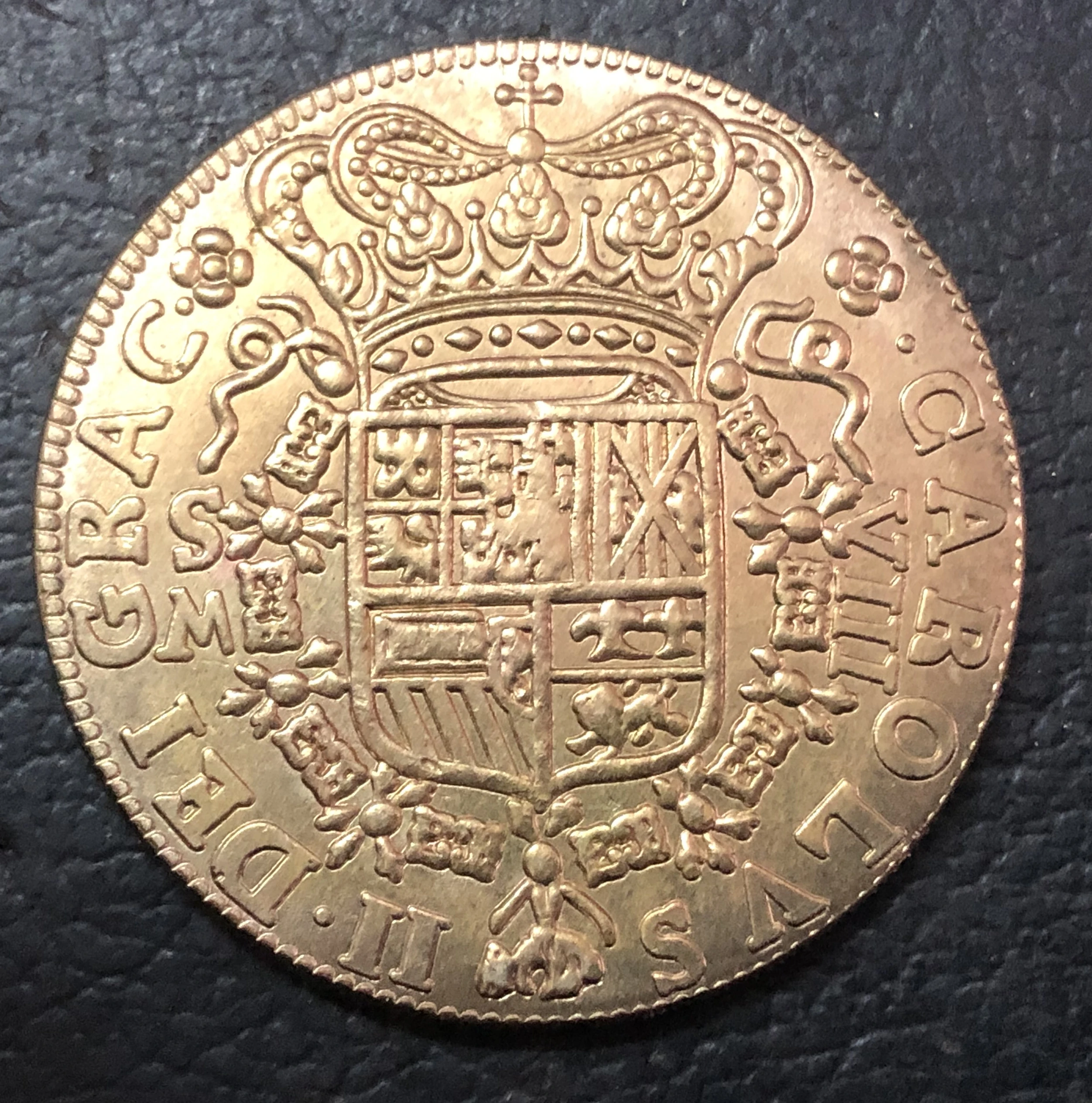 1699 Spain 8 Escudos - Carlos II Seville Gold Copy Coin