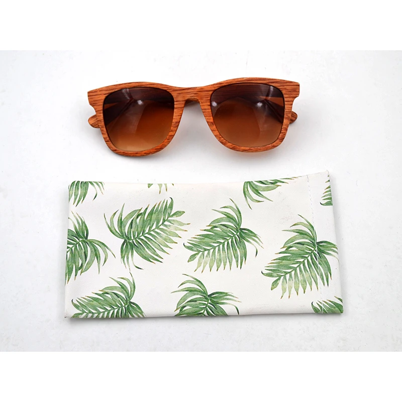 170mm*95mm PU Sunglasses Case Leaves Printing Leather Hand Eyeglasses Bag Sun Glasses Pouch 12pcs/Lot L3