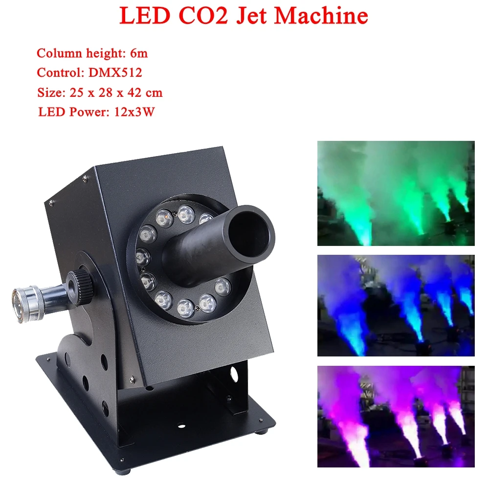 

NEW Stage Disco Dj Equipment LED 12 x 3W RGB 3IN1 Led Lamp Co2 Jet Machine Column Height 6 M For Party Bar Stage Performance