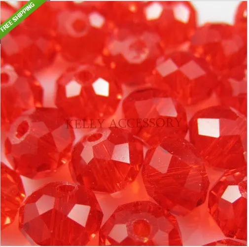 

Wholesale High Quality 350pcs/lot Red 8MM Faceted Rondelle Crystal Glass Loose Spacer Beads Fit Jewelry DIY Making