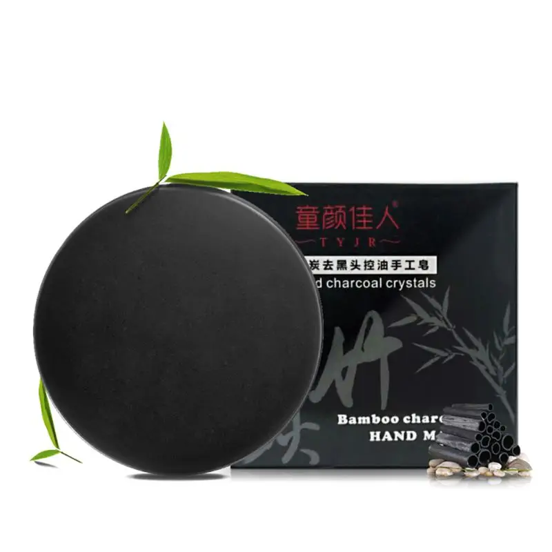 1pcs Handmade Bamboo Charcoal Soap Black Soap Makeup Remove Blackhead Deep Clean Moisturizing Oil Control