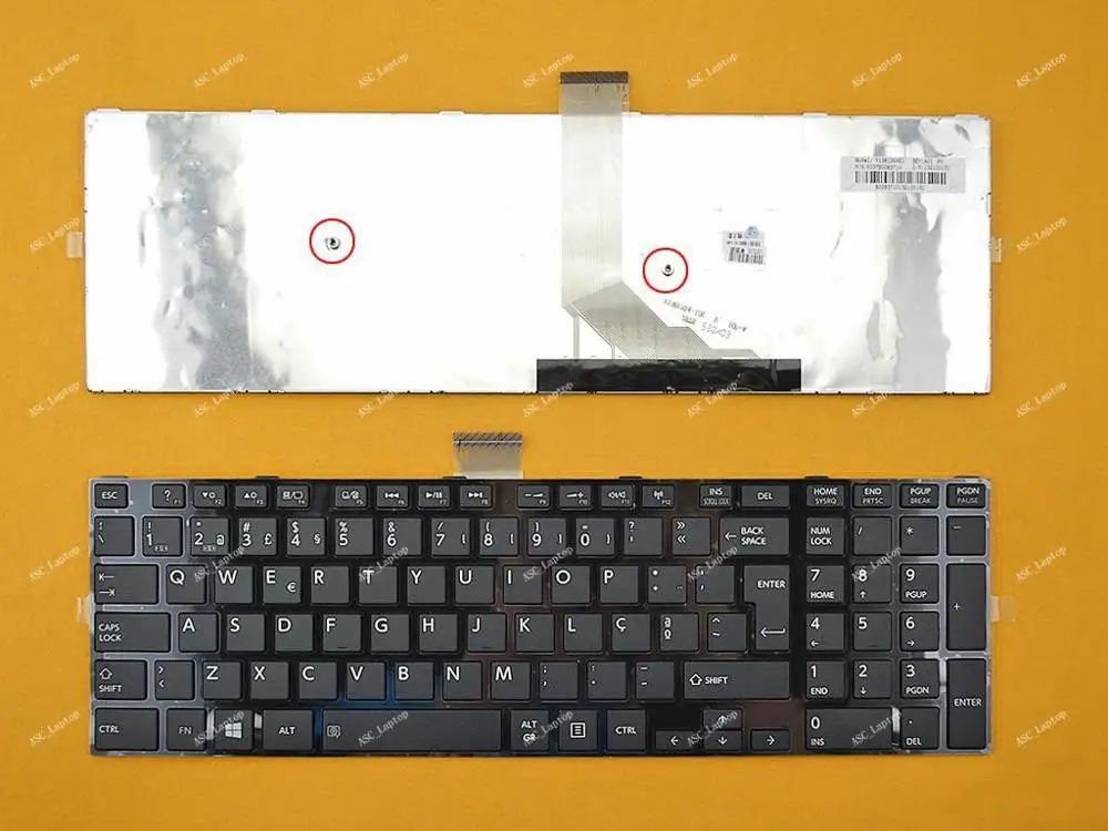 جديد بو البرتغالية Teclado لوحة المفاتيح لتوشيبا e50dt-a e55dt-a e55-a e55t-a e55d-a محمول ، إطار أسود لامع