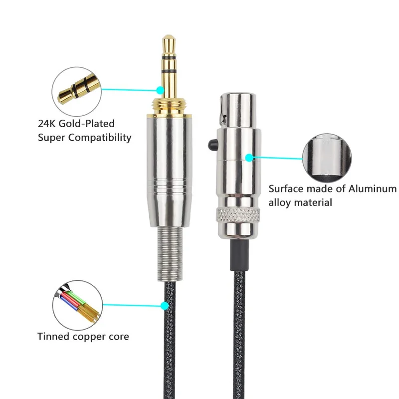 SHELKEE Replacement Upgraded Cable for AKG Q701 K702 K267 K712 K141 K171 K181 K240 K271MKII K271 Pioneer HDJ-2000 Headphones