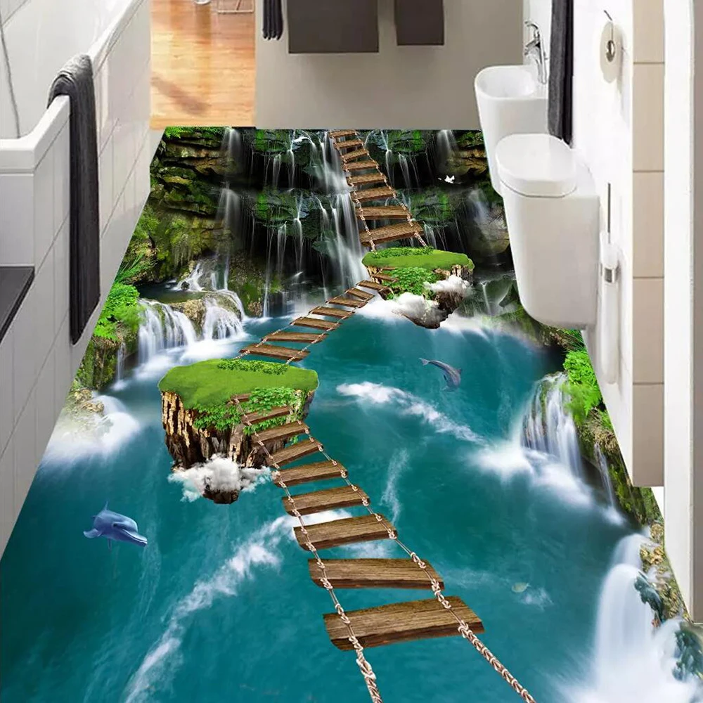 Floor wallpaper Waterfall bridge corridor Floor Picture