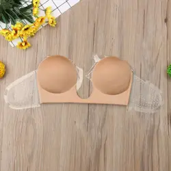 New Silicone Invisible Bra Self-adhesive Backless Strapless U Shape Adhesive Silicone Invisible Push up Bra