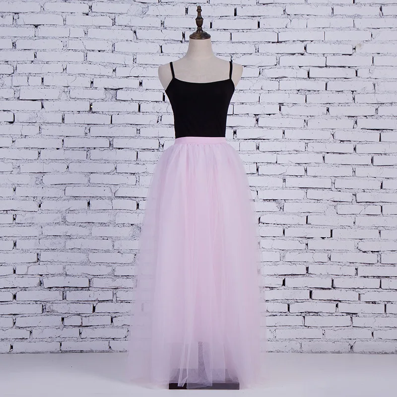 Vrouwen Lange Tule Onderrokken Grijs Bruidsmeisje Jurk Rokken Eenvoudige Elegante Petticoat Voor Prom Feestjurk Ondergoed BHA065