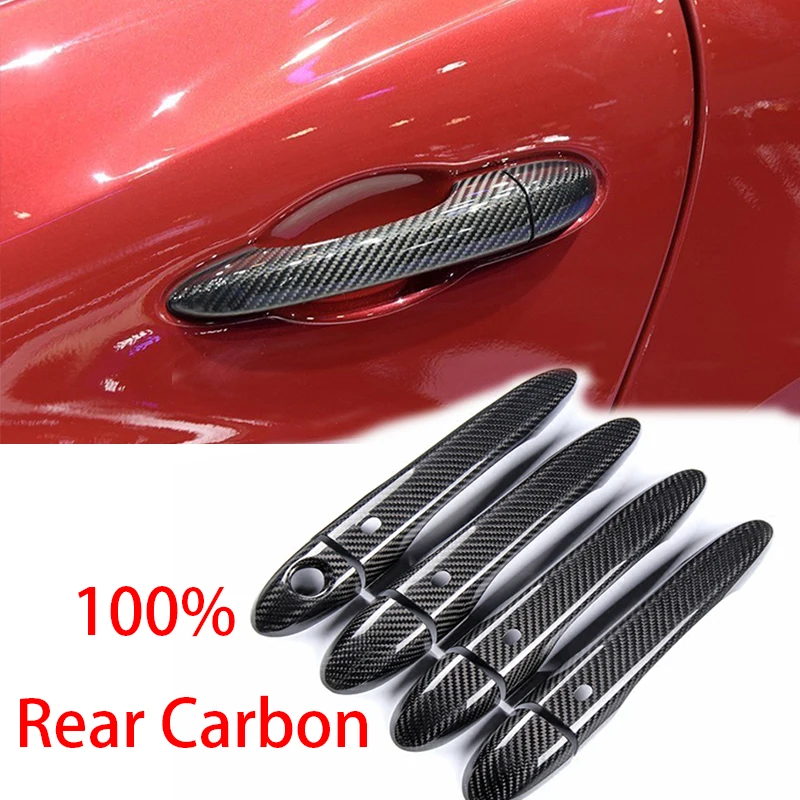 

High quality 100% real carbon fiber Auto outer door handle cover for Maserati Ghibli quattroporte Levante LHD car styling