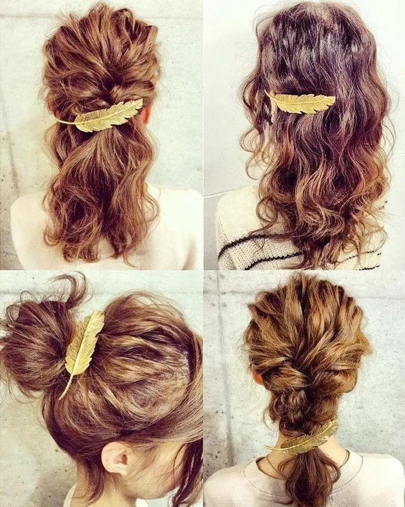 Women Hair Accseeories Cute sweet hairpin classic Leaf alloy spring bobby pin duck bill clip