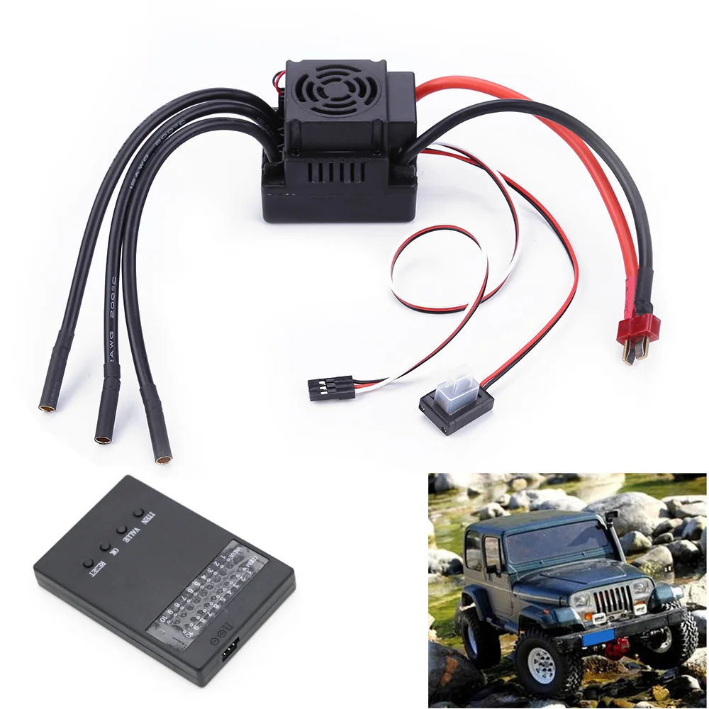 

Rc 120A Brushless ESC Electric Speed Controller with 5.8V / 3A SBEC 2-4S Programe card for 1/8 1:8 RC Car